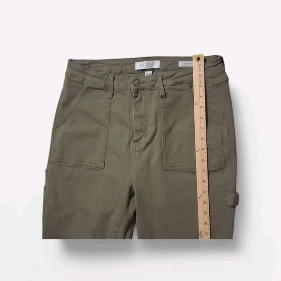 Judy Blue 11/30 High Waist Green Cargo Carpenter Slim Fit Pants Olive Utility - Picture 6 of 10